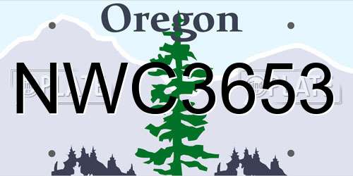 NWC3653 Oregon License Plate