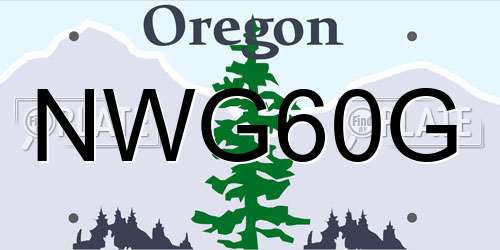NWG60G Oregon License Plate