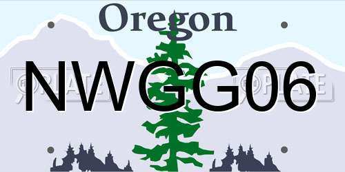 NWGG06 Oregon License Plate