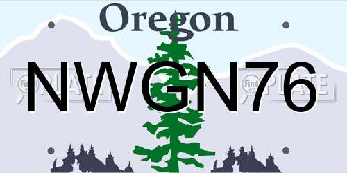 NWGN76 Oregon License Plate