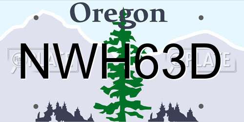 NWH63D Oregon License Plate