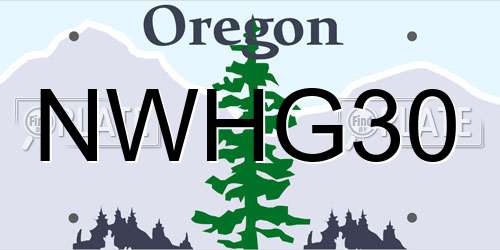 NWHG30 Oregon License Plate