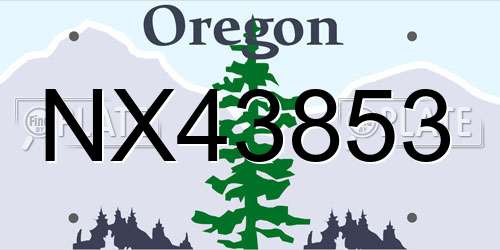 NX43853 Oregon License Plate
