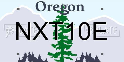 NXT10E Oregon License Plate