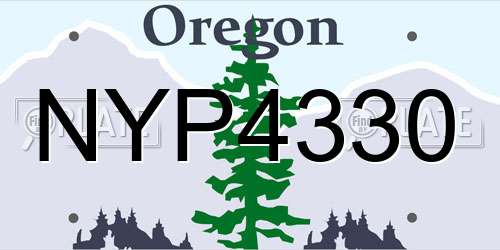 NYP4330 Oregon License Plate