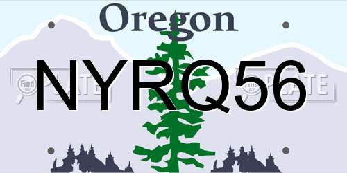 NYRQ56 Oregon License Plate