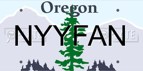 NYYFAN Oregon License Plate