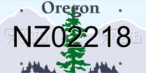 NZ02218 Oregon License Plate