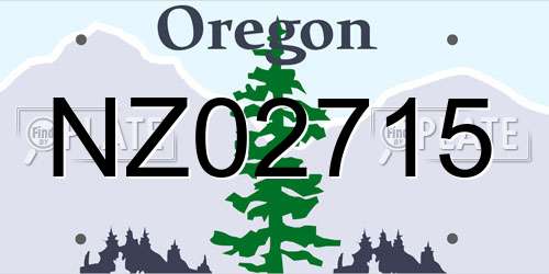 NZ02715 Oregon License Plate