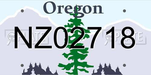 NZ02718 Oregon License Plate