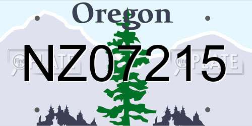NZ07215 Oregon License Plate