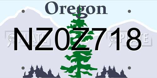 NZ0Z718 Oregon License Plate