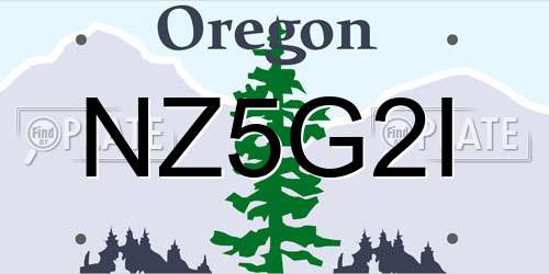 NZ5G2I Oregon License Plate