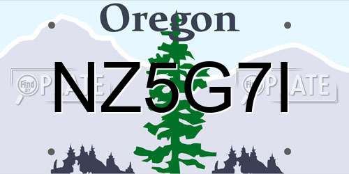 NZ5G7I Oregon License Plate