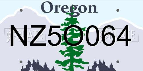 NZ5O064 Oregon License Plate