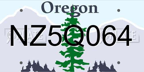 NZ5Q064 Oregon License Plate