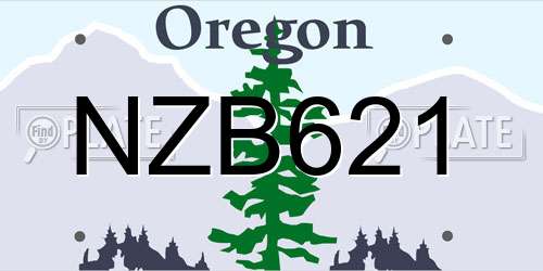 NZB621 Oregon License Plate
