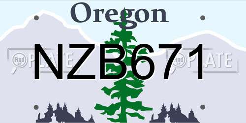 NZB671 Oregon License Plate