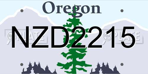NZD2215 Oregon License Plate