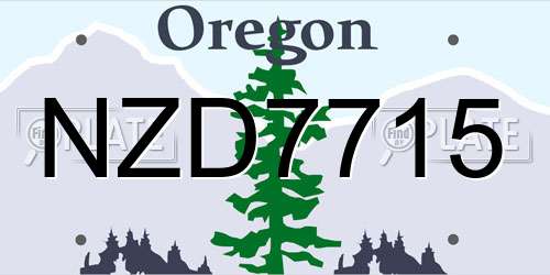 NZD7715 Oregon License Plate