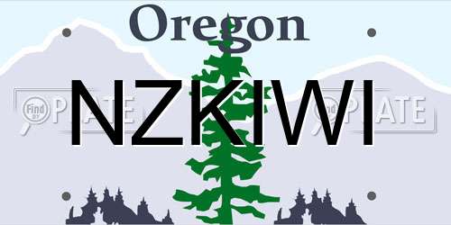 NZKIWI Oregon License Plate
