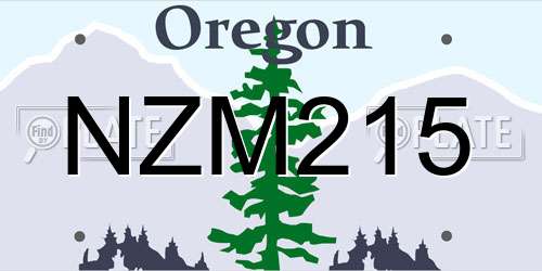 NZM215 Oregon License Plate