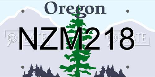 NZM218 Oregon License Plate