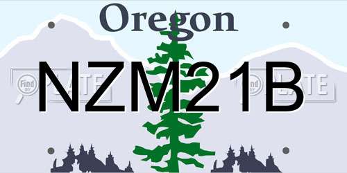 NZM21B Oregon License Plate
