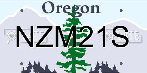 NZM21S Oregon License Plate
