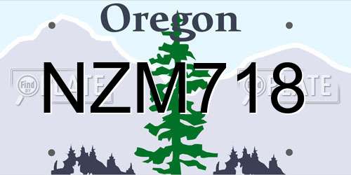 NZM718 Oregon License Plate