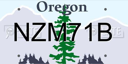 NZM71B Oregon License Plate