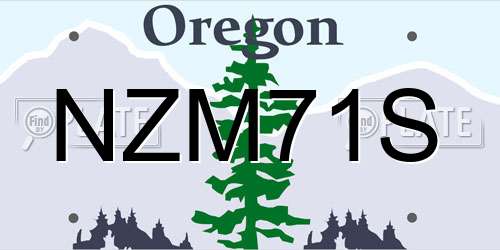 NZM71S Oregon License Plate