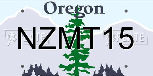 NZMT15 Oregon License Plate