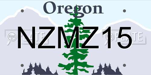 NZMZ15 Oregon License Plate