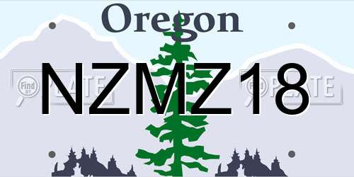 NZMZ18 Oregon License Plate