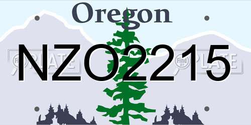 NZO2215 Oregon License Plate
