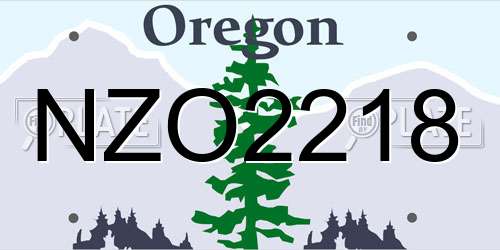 NZO2218 Oregon License Plate