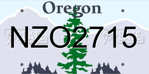 NZO2715 Oregon License Plate