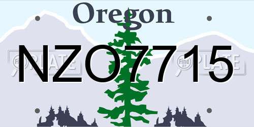NZO7715 Oregon License Plate