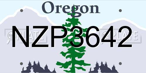 NZP3642 Oregon License Plate