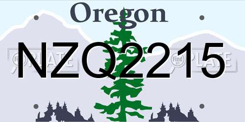 NZQ2215 Oregon License Plate