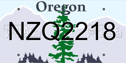 NZQ2218 Oregon License Plate