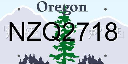 NZQ2718 Oregon License Plate