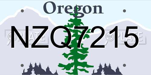 NZQ7215 Oregon License Plate