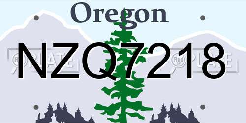 NZQ7218 Oregon License Plate