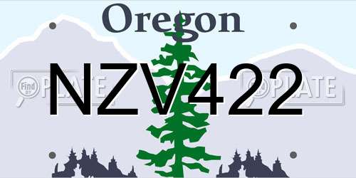 NZV422 Oregon License Plate