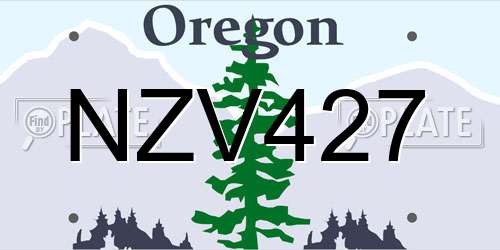 NZV427 Oregon License Plate