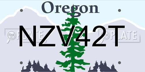 NZV42T Oregon License Plate