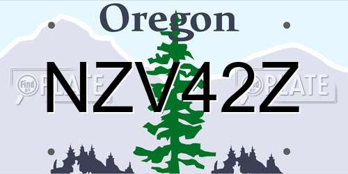 NZV42Z Oregon License Plate