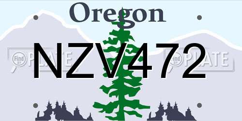 NZV472 Oregon License Plate